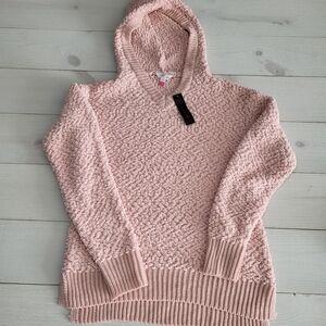 NWT Cozy Hoodie Soft Light Pink Textured Sweater Loungewear
